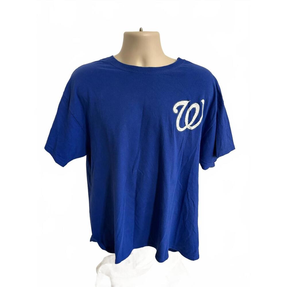 Washington Nationals AMERICAN FLAG‎  Blue Majestic Shirt Men's Size XL